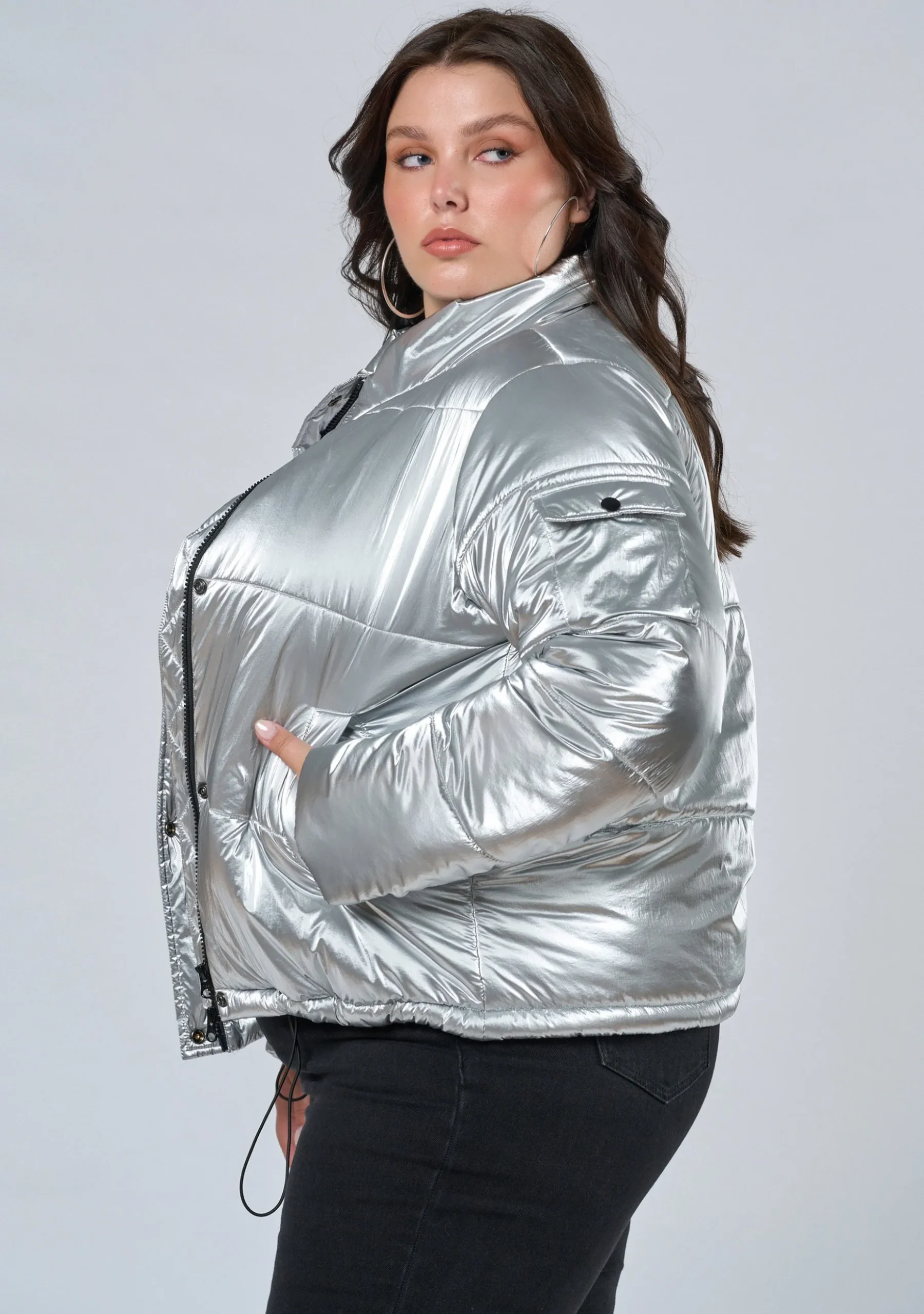 Superfly Silver Puffa Jacket