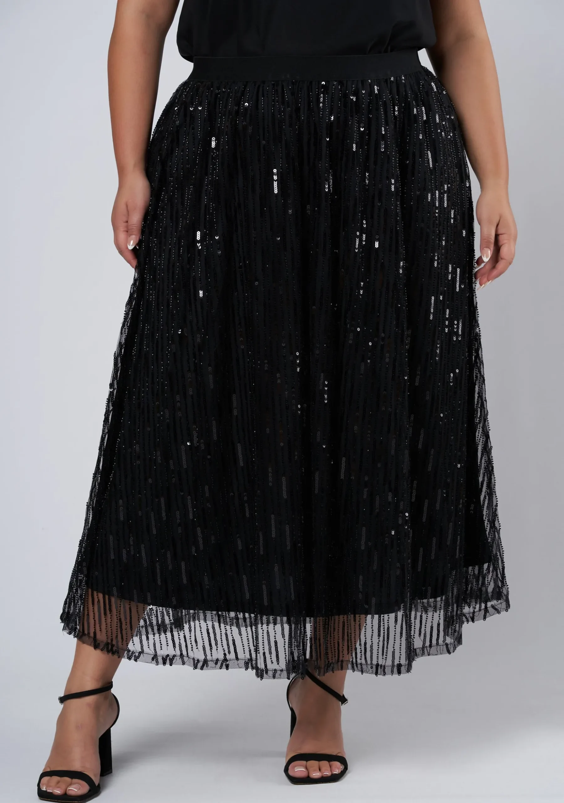 Tongue Tied Sequin Midi Skirt