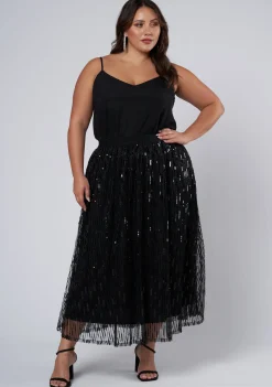 Tongue Tied Sequin Midi Skirt