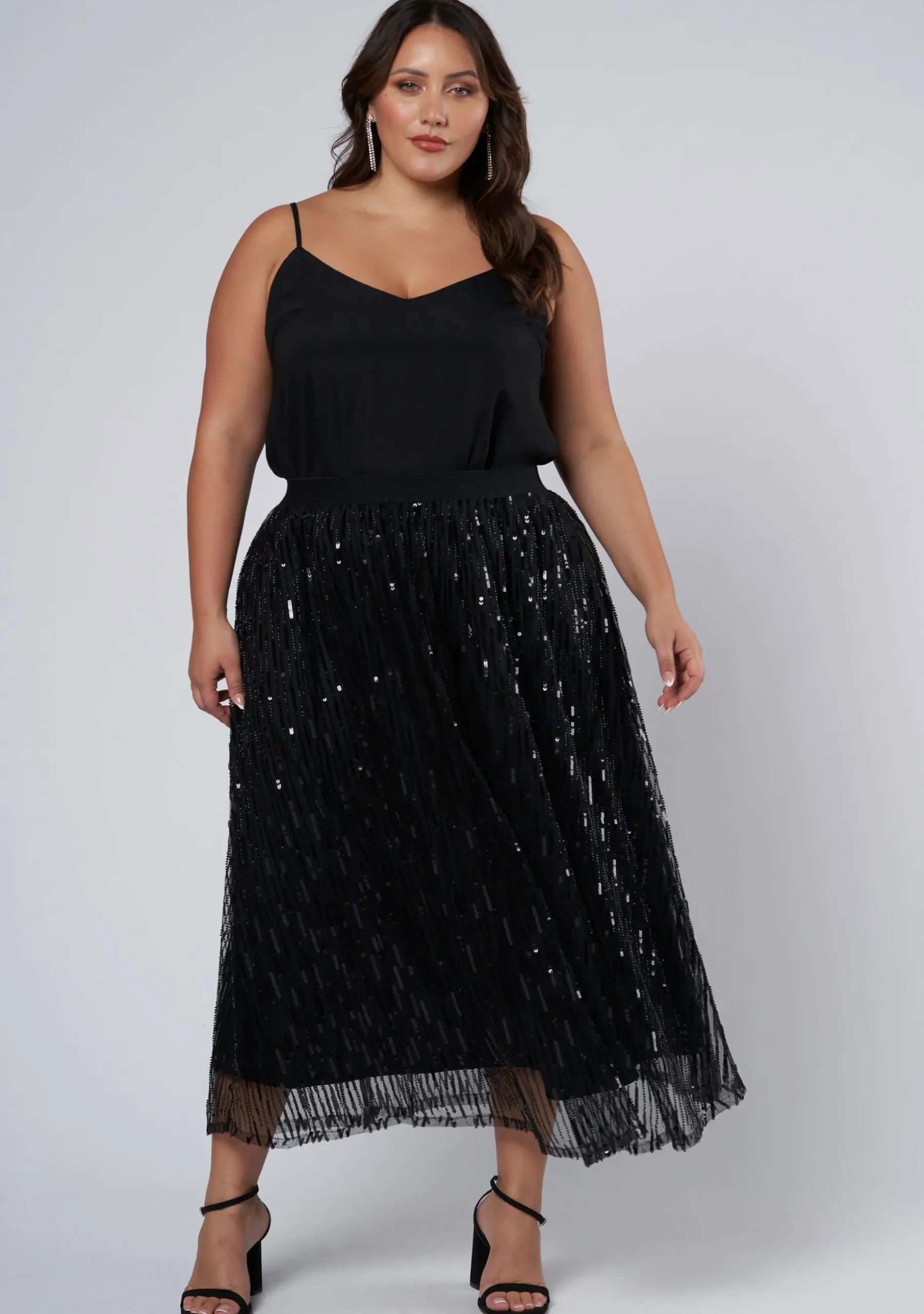Tongue Tied Sequin Midi Skirt
