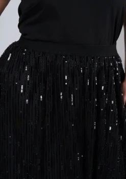 Tongue Tied Sequin Midi Skirt