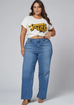 Wild Roses Straight Leg Jean