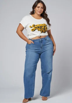 Wild Roses Straight Leg Jean